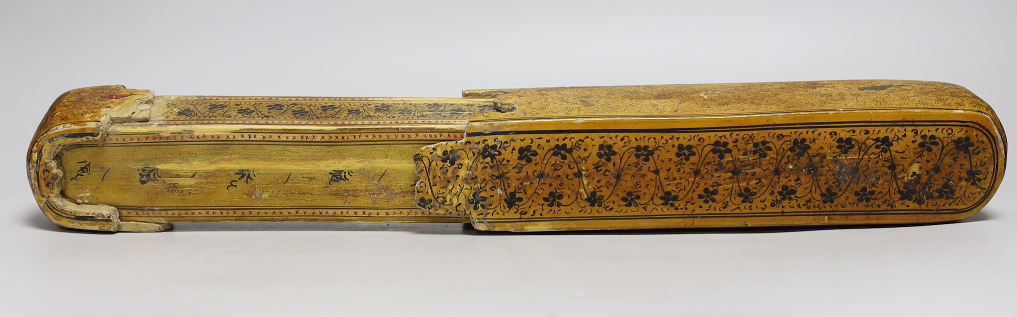 A 19th century Persian papier mache scribe's box, 30cms long